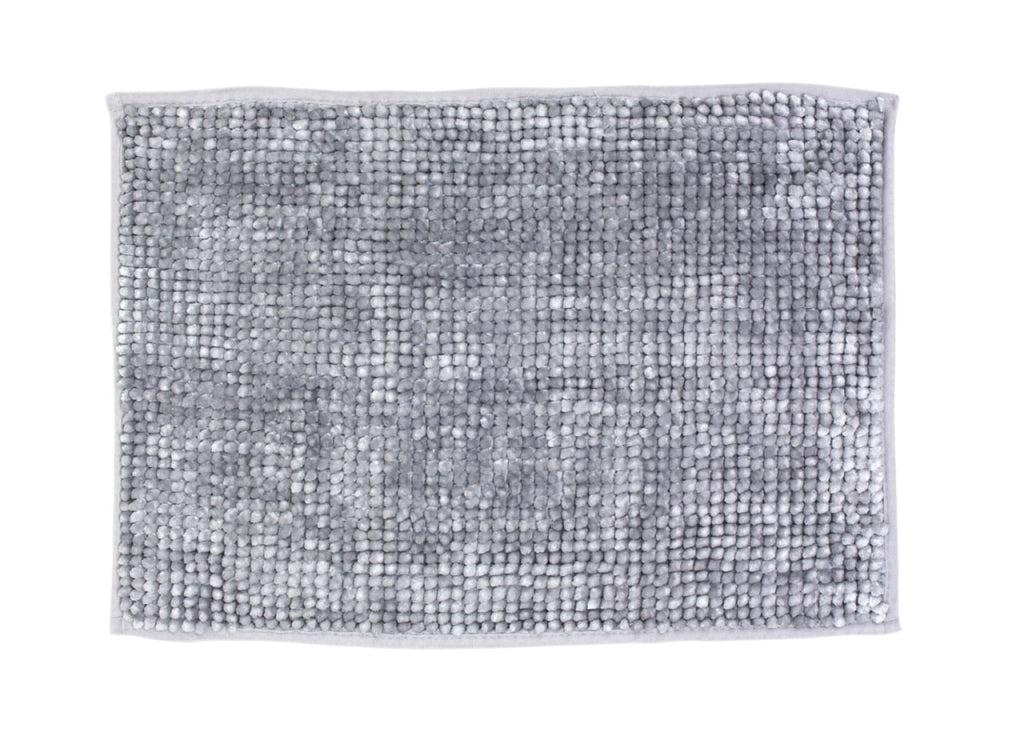 Tappeto Shaggy Bagno E Cucina Retro Antiscivolo In Microfibra Mod. Perla Grigio - 40x60 - Grigio