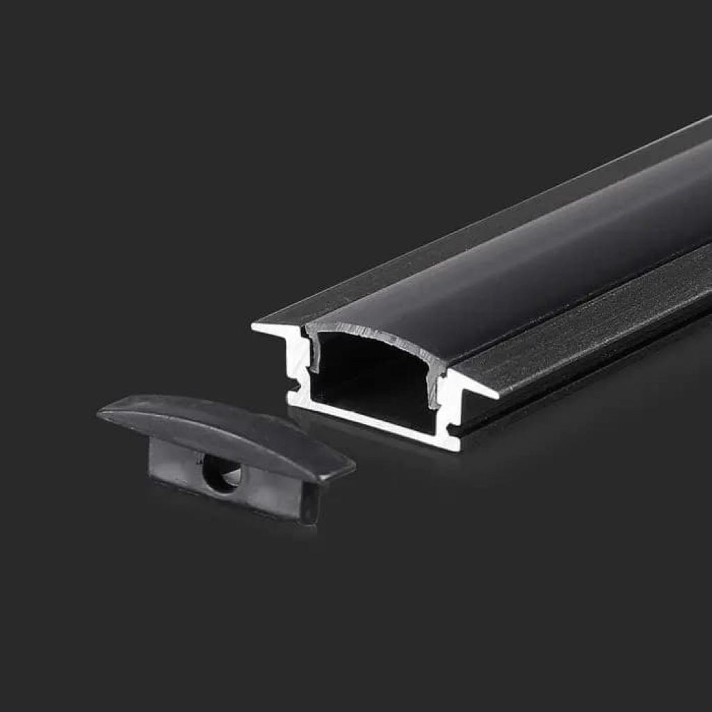 Kit di montaggio della striscia a LED con alluminio diffusore 2000* 24,7* 7mm alloggiamento nero