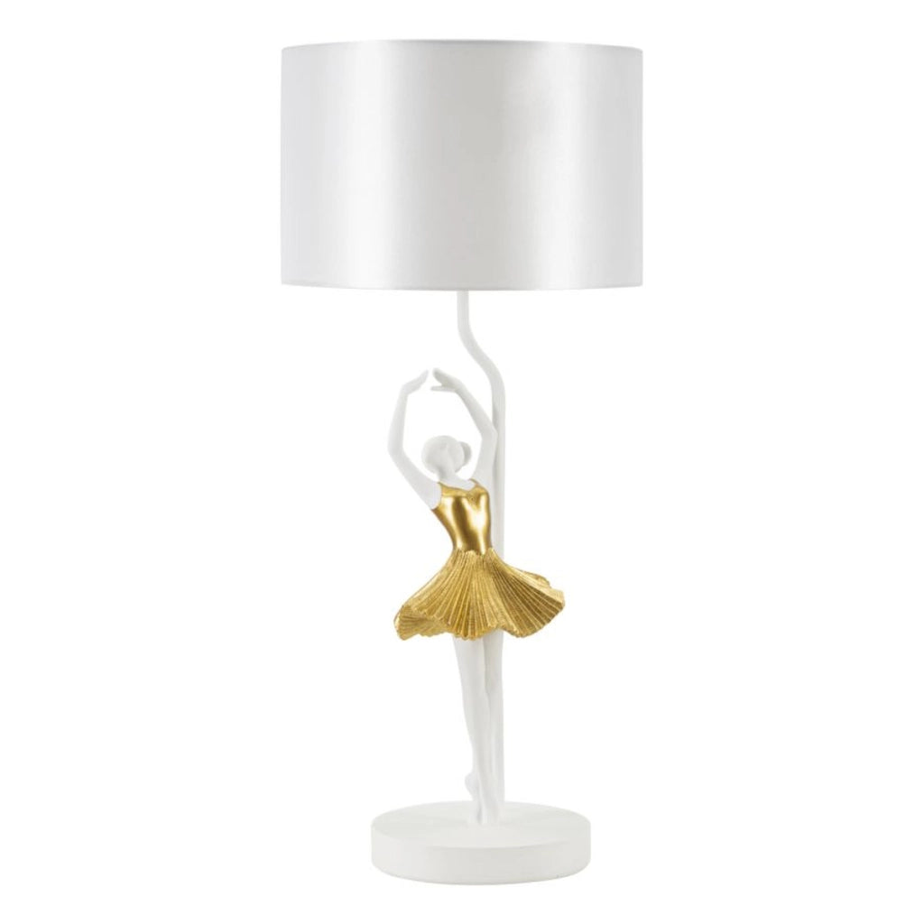 Lampada da Tavolo Ballerina 3, Oro, Poliresina, 28x28x64 cm
