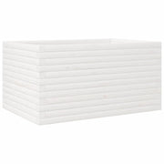 Fioriera | Cassetta per fiori | Vaso da Giardino Bianca 90x60x45,5cm Legno Massello di Pino