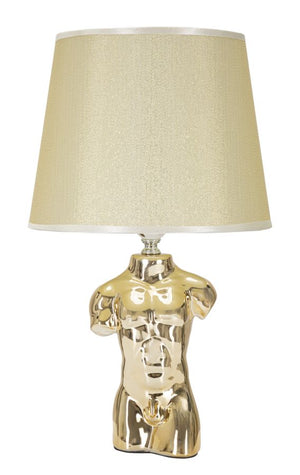 Lampada da Comodino Glam Man 25x42,5x25 cm in Ceramica Oro