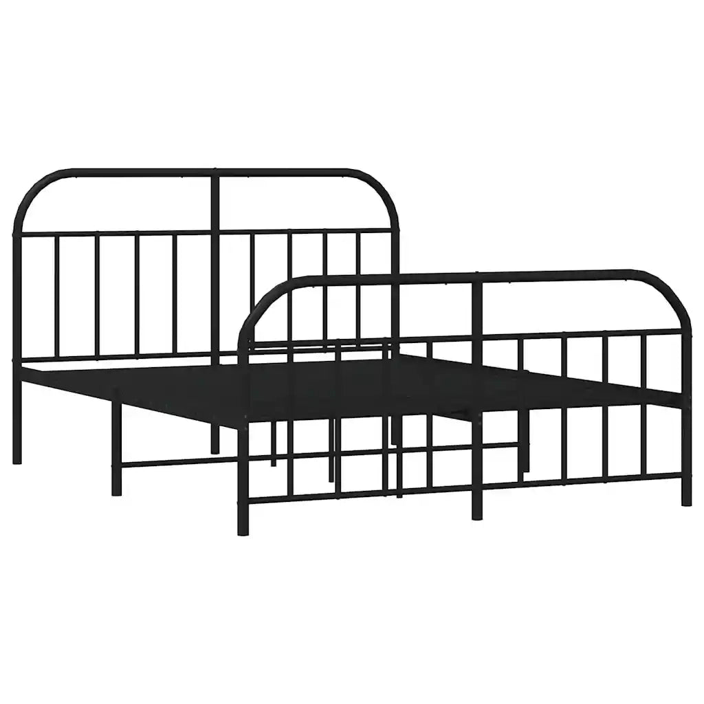 Giroletto senza Materasso con Pediera-Struttura Letto in Metallo Nero 180x200 cm 776082