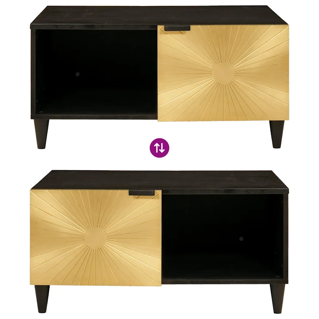 vidaXL Tavolino da salotto Nero e Oro 80 x 50 x 40 cm