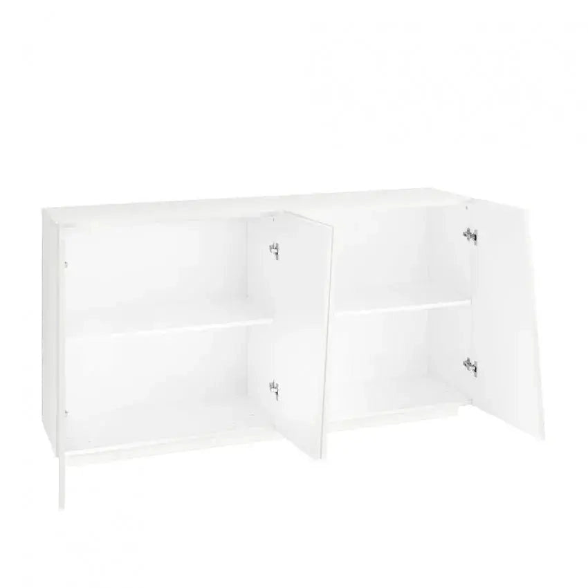 Credenza VEGA Moderna con 4 Ante 160 Battente, Colore Bianco Lucido