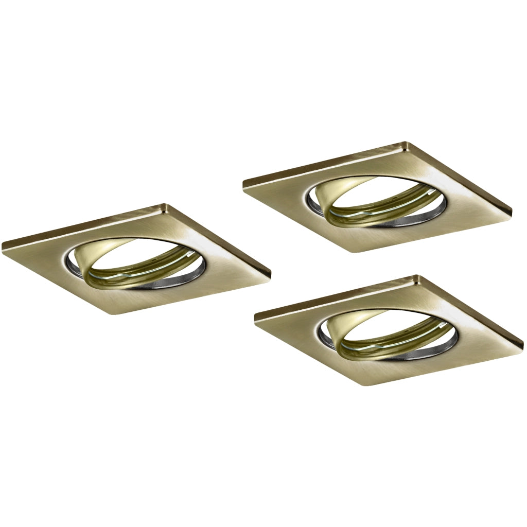 Faretto incasso quadrato patina oro orientabile 3x Polux