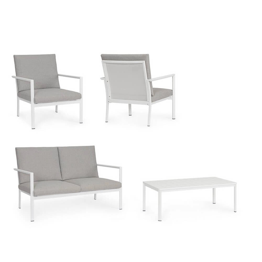 Set da 4 Salotto da Giardino in Alluminio con Cuscini - FYRON