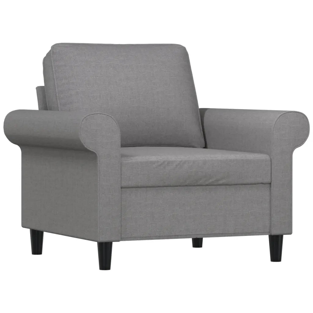 Poltrona con Poggiapiedi Grigio Chiaro 60 cm in Tessuto 3153643