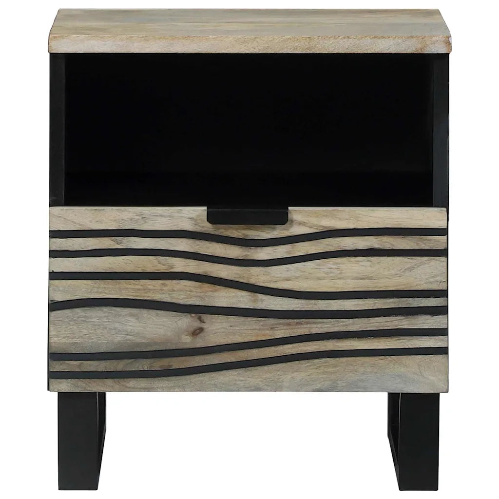 vidaXL Armadio da Notte 2 pcs Bianco e nero 40 x 33 x 46 cm