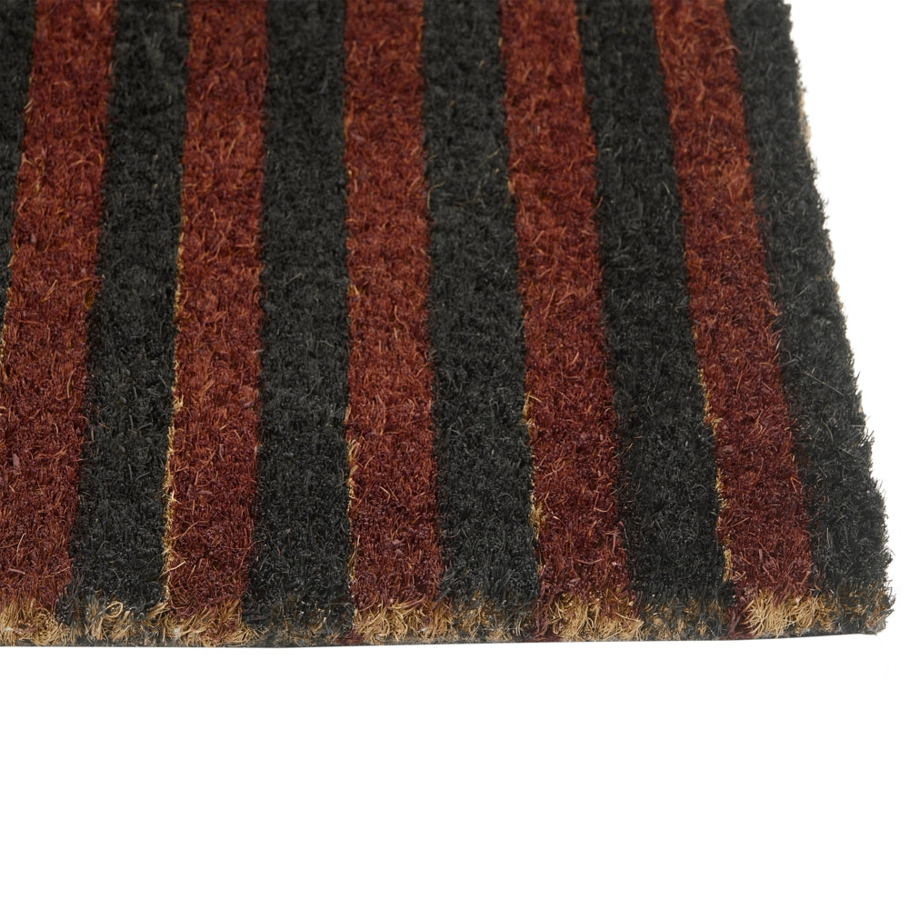 Zerbino marrone e beige in fibra di cocco con fondo in gomma 40 x 60 cm Antiscivolo Decorativo Motivo a strisce Zerbino di benvenuto