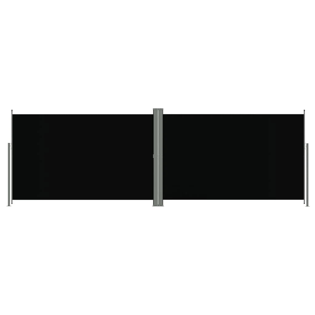 Tenda da sole laterale retrattile/schermo protettivo per patio giardino terrazza balcone 200 x 600 cm nero 02_0007446