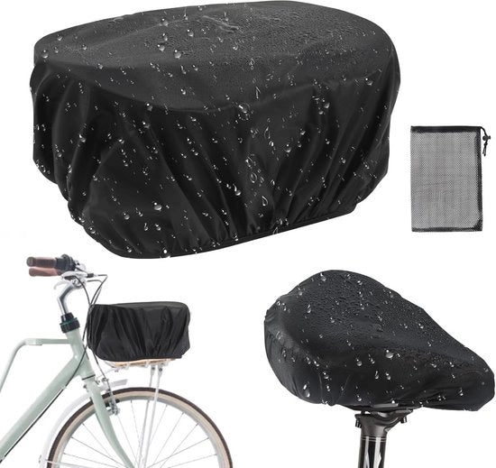 Set di protezione da pioggia per bicicletta - impermeabile - 4 pezzi - nero