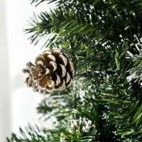 Albero di Natale Artificiale da 180cm con Pigne, 618 Rami e Base in Metallo, Verde