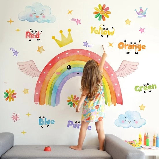 Decorazione per Parete Educativa con Sticker Regalo per Bambini - Decorazione per Soggiorno per Bambini - Decorazione per Camera da Letto per Bambini - Decorazione per Aula - Sticker per Parete in Vinile Rimovibile