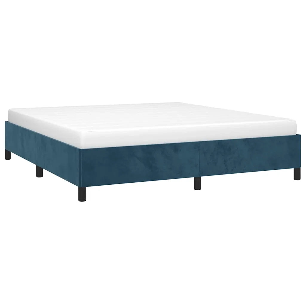 Letto matrimoniale | Letto per adulti | Giroletto senza Materasso Blu Scuro 180x200 cm in Velluto