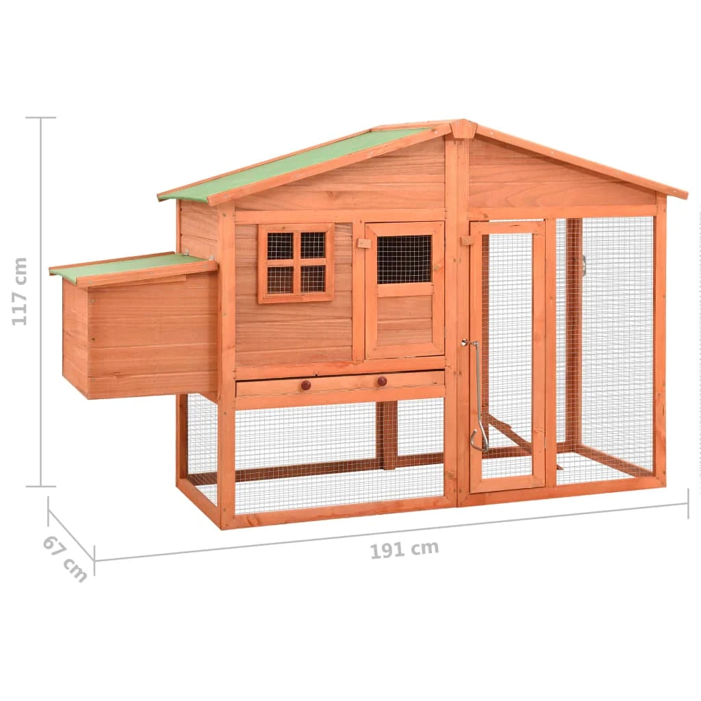 Pollaio con nido 191 x 67 x 117 cm legno massello di abete 02_0001670