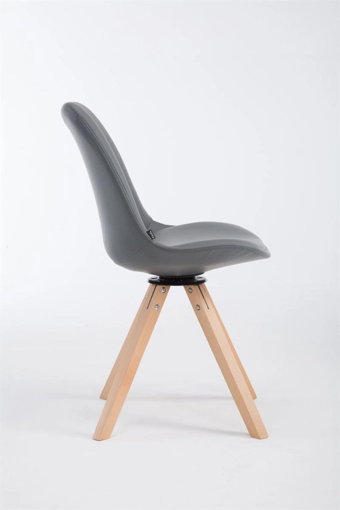 Sedia Girevole Calais in Similpelle natura,grigio