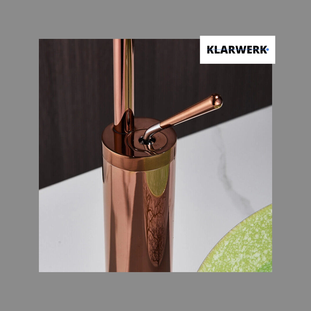 Lydia | Miscelatore da bagno Hotel Gastro Rosegold | Rubinetto in acciaio inox per lavabi alti | Miscelatore 2 attacchi alta pressione alto Bagno