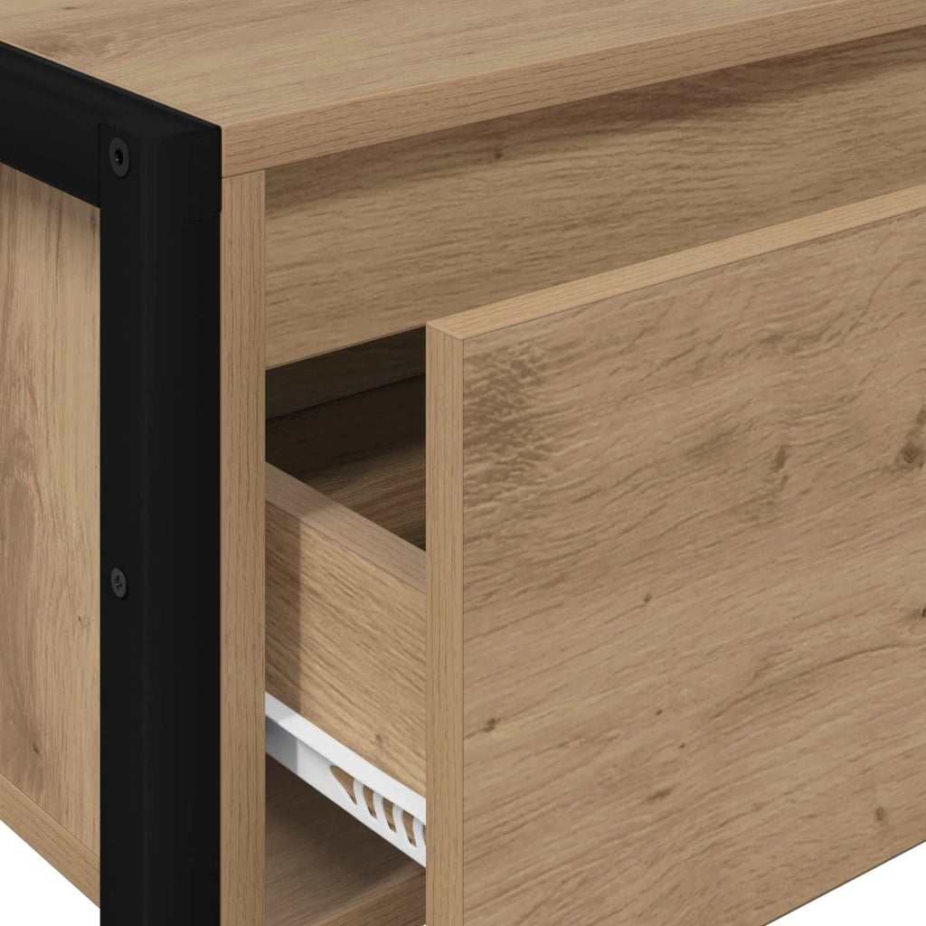 Tavolino | Tavolo laterale Rovere Artigianale 100 x 36 x 75 cm Legno multistrato