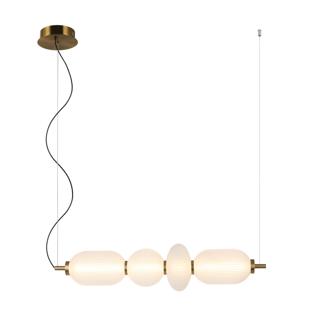 Lampada sospesa NICO Italux oro vetro LED 18W bianchi