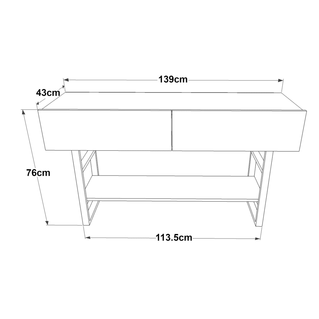 Tavolo Consolle Lappeenranta Mobile Contenitore con Ante a Ribalta 76x139x43 cm Effetto Rovere Scuro/Nero [en.casa]