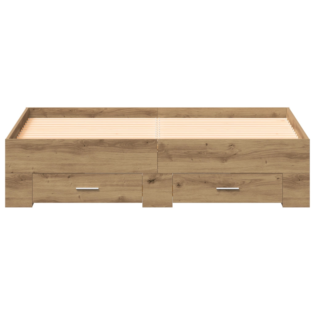 Struttura Letto con Cassetti Rovere artigianale Legno ingegnerizzato