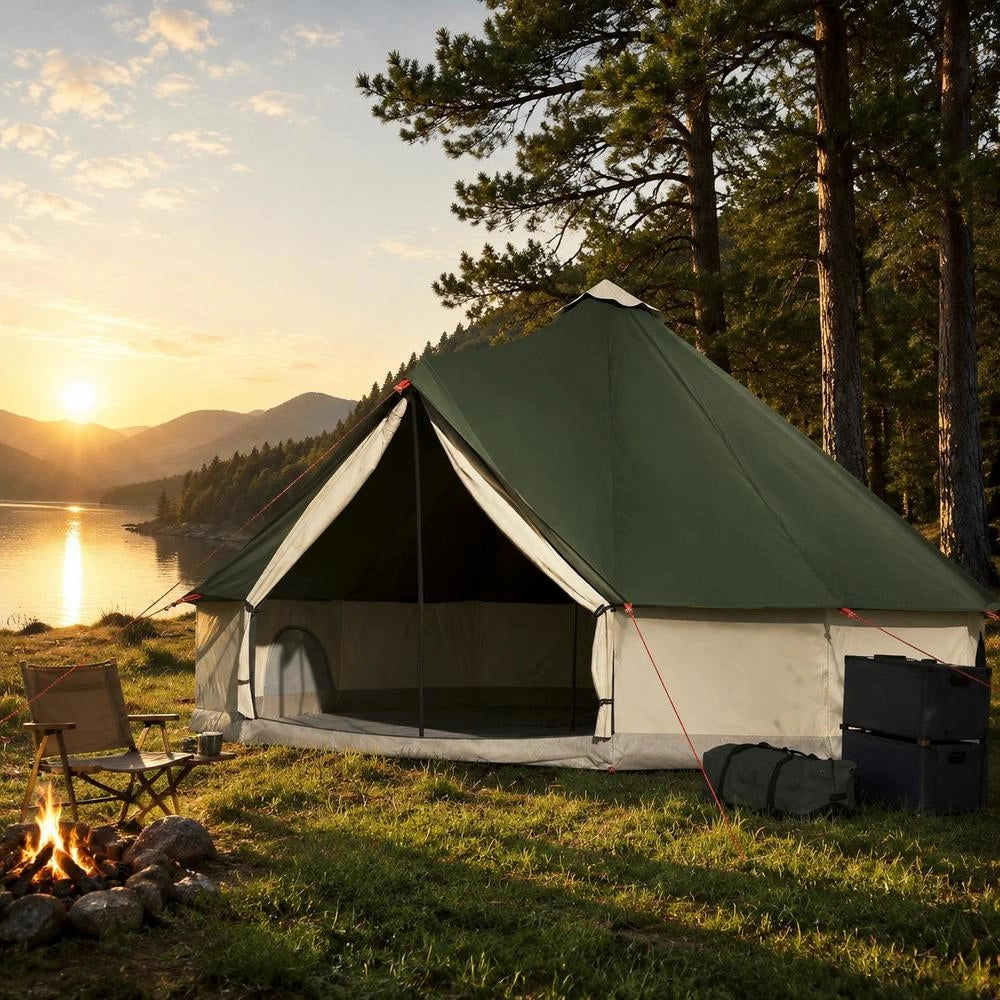 Teepee Family Tent For 6 People, Green, Waterproof