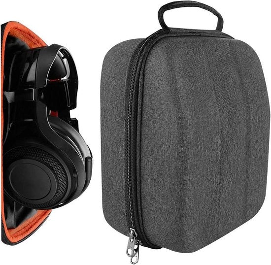 Casella di protezione per cuffie da gioco da ascolto totale - hard shell con contenitore per cavi - compatibile con headsets Razer Sennheiser Sony - colore grigio scuro