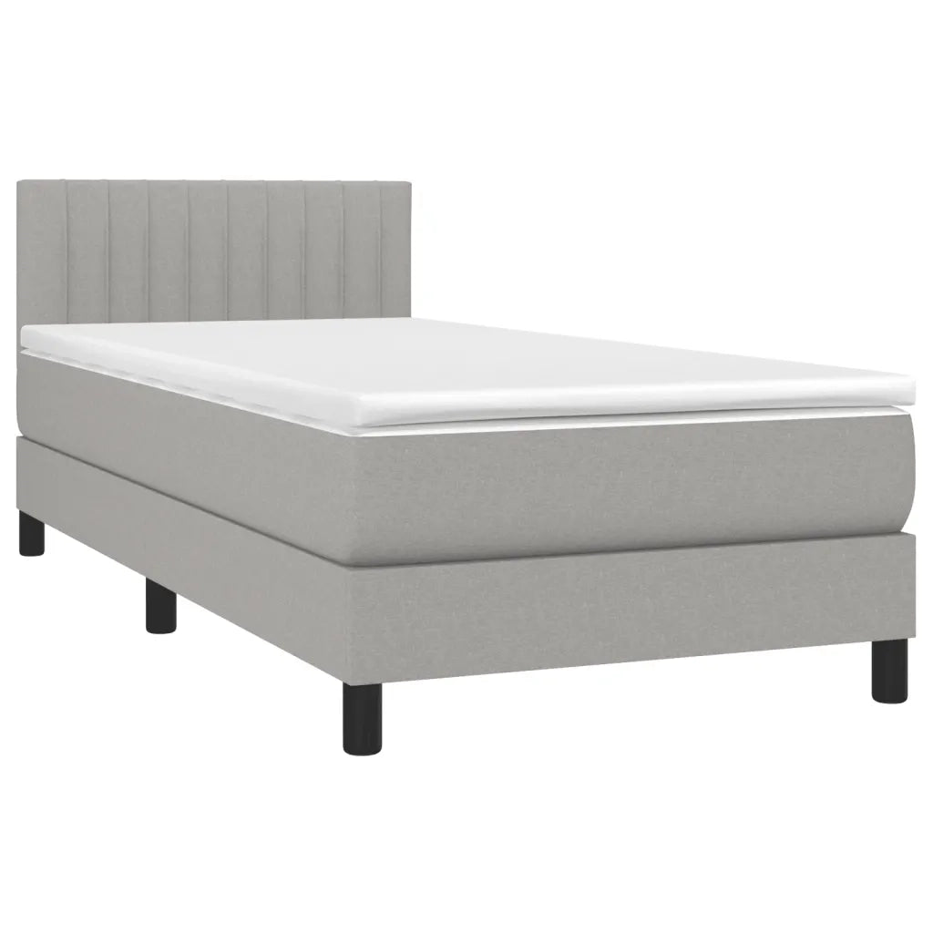 Giroletto a Molle con Materasso Grigio Chiaro100x200 cm Tessuto 3140193
