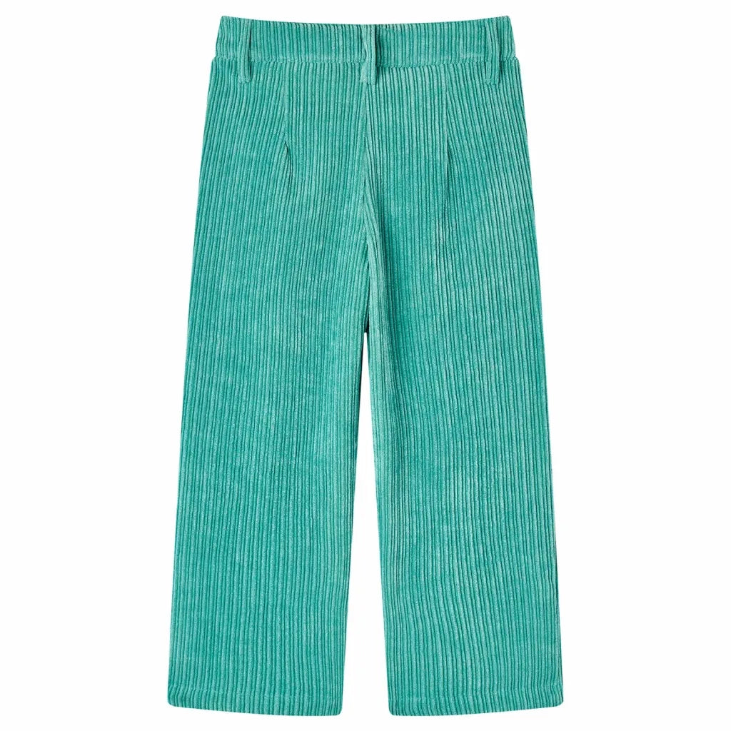 Pantaloni per Bambini in Velluto a Coste Verde Menta 116 14366