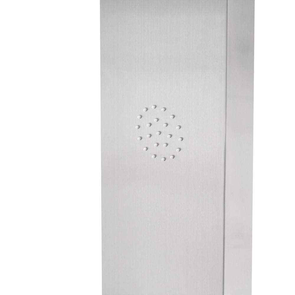 Set Doccia Miscelatore da Giardino per Esterni Moderno in Acciaio Inox Color Argento e Marrone Chiaro Surama