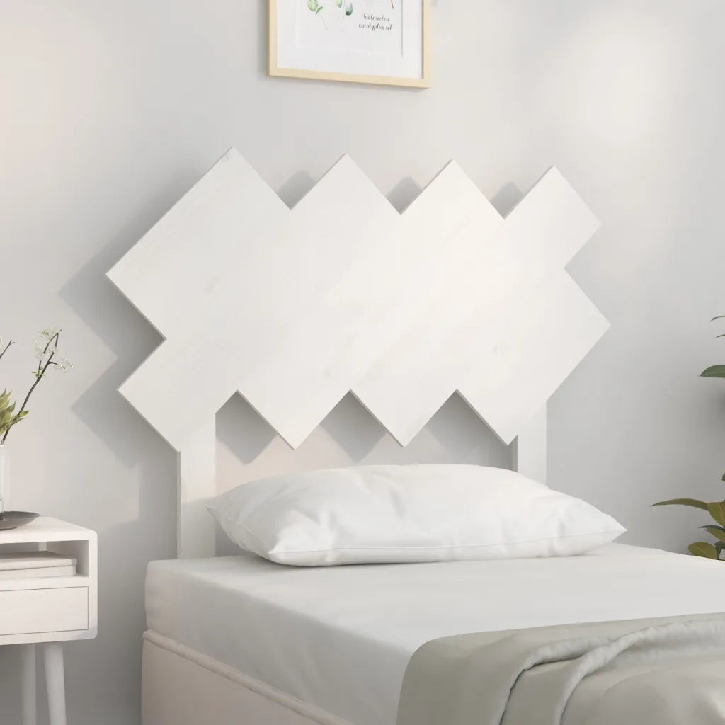 Testiera per Letto-Testata-Testiera Decorativa Bianca 92x3x81 cm in Legno Massello di Pino
