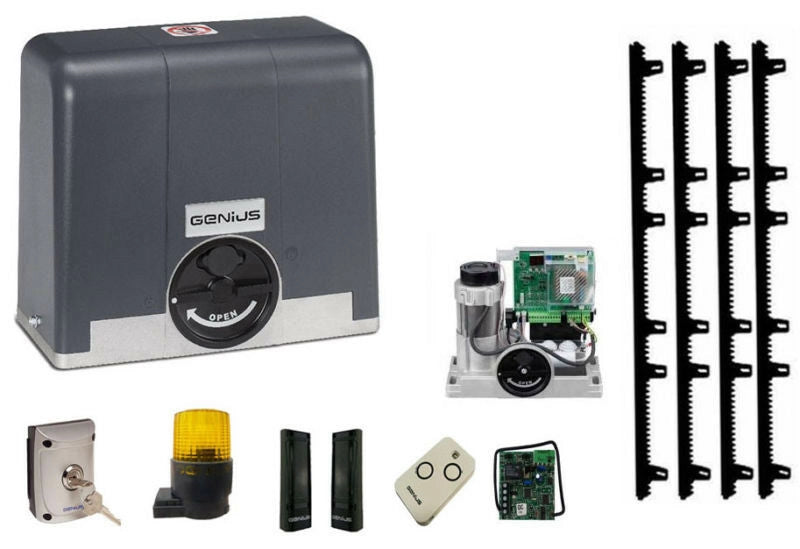 Kit automazione cancello scorrevole FAAC GENIUS BLIZZARD 104001 + 4M CREMAGLIERA