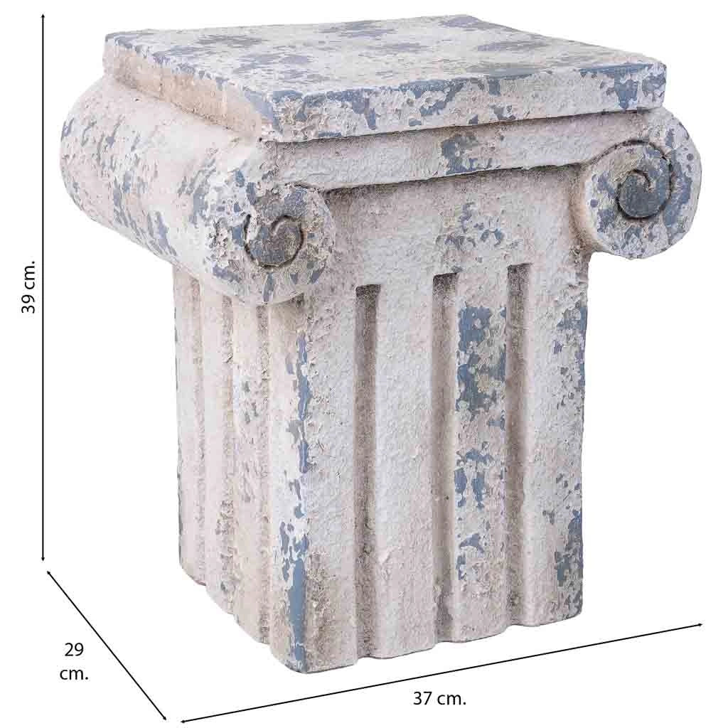 Colonna decorativa color pietra, cm 37x29x39h