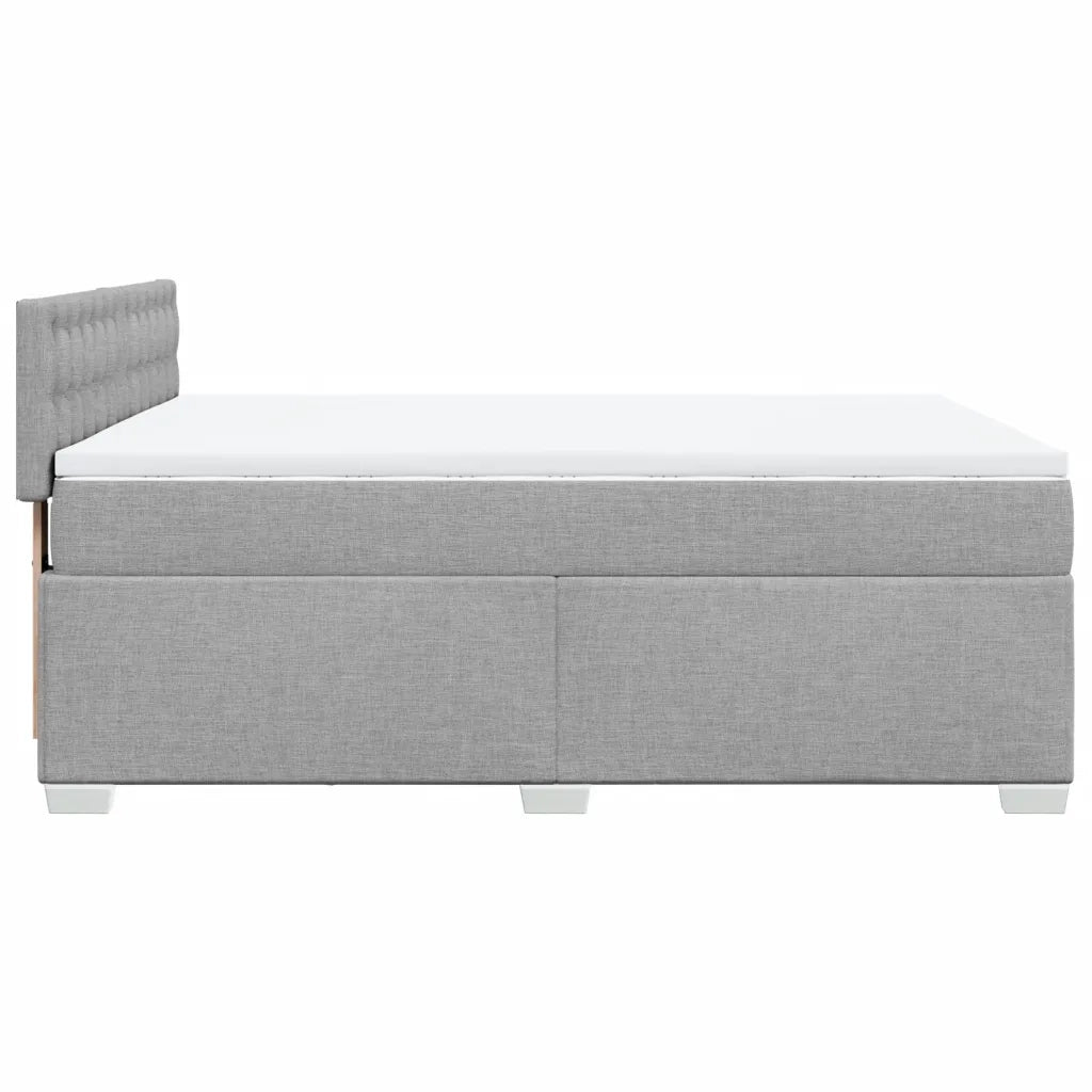 Giroletto a Molle con Materasso Grigio Chiaro 140x200cm Tessuto