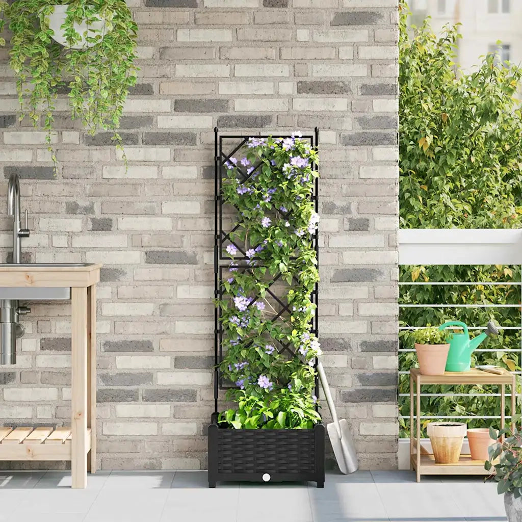 Fioriere | Cassetta per fiori | Vaso da giardino Nero 40 x 40 x 125,5 cm Plastica