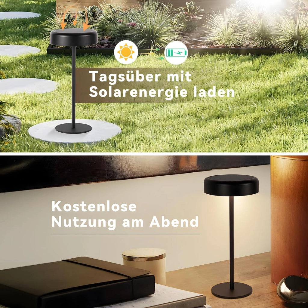 ZMH Lampada da tavolo LED nera touch dimmerabile 3600mAh batteria USB ricarica per comodino soggiorno