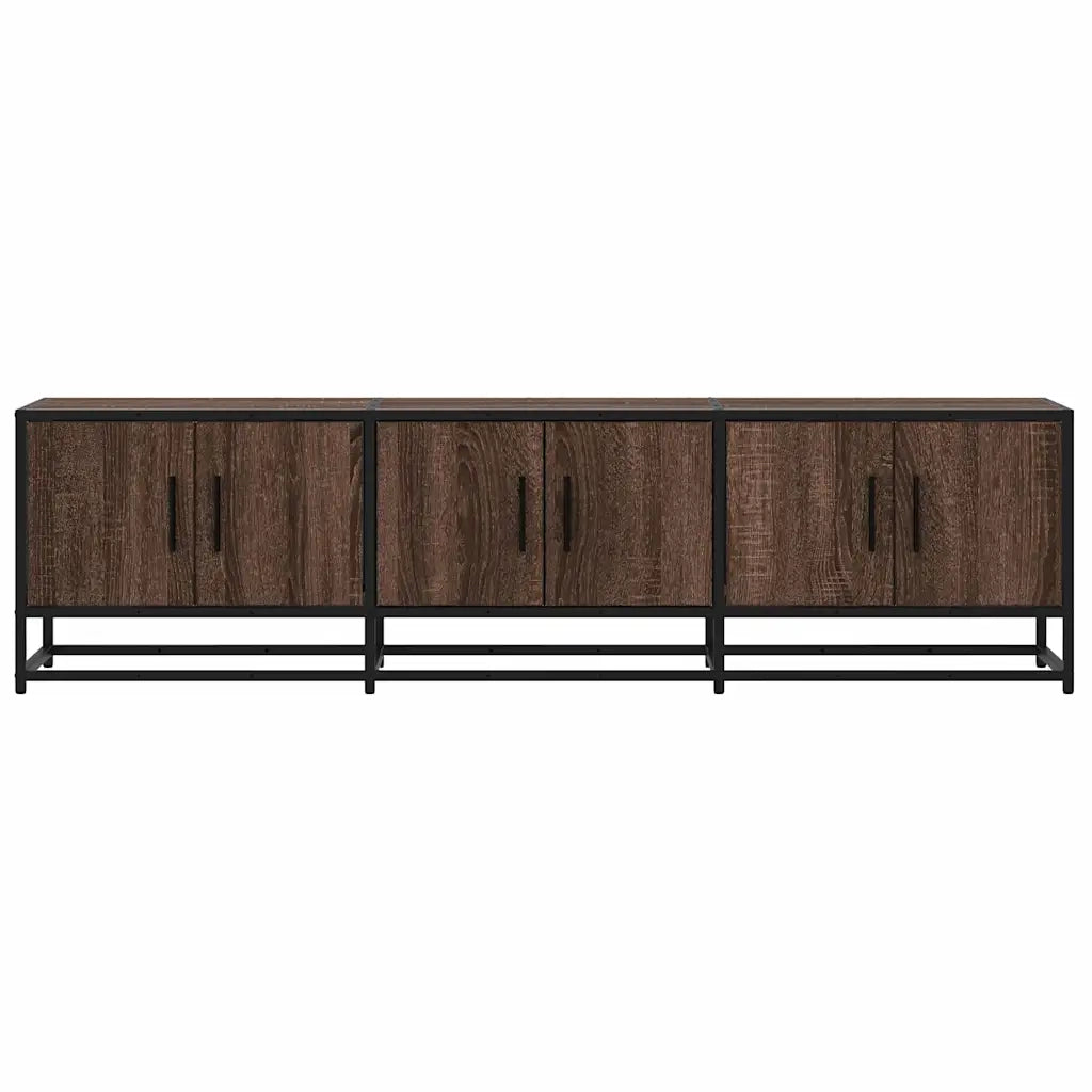 Mobile TV Rovere Marrone 150x35x41 cm in Truciolato e Metallo