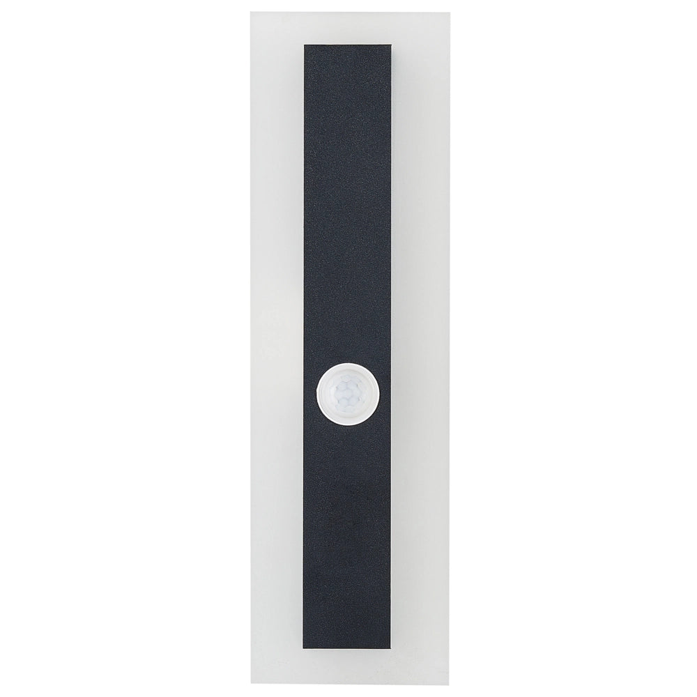 Lampada da parete a LED per esterni Nero 30 cm Acciaio Acrilico con sensore di movimento Design moderno