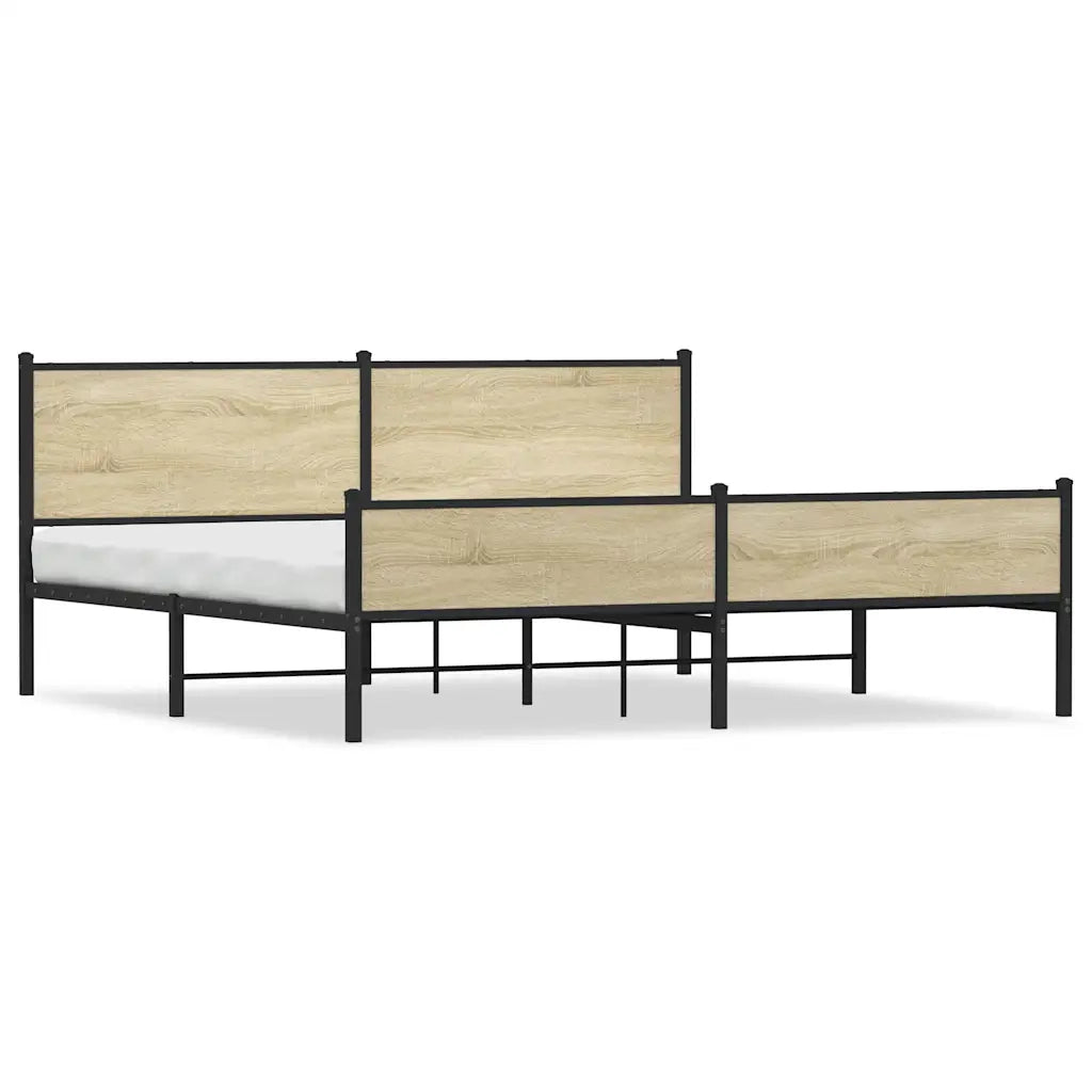 Giroletto senza Materaso in Metallo Rovere Sonoma 200x200 cm