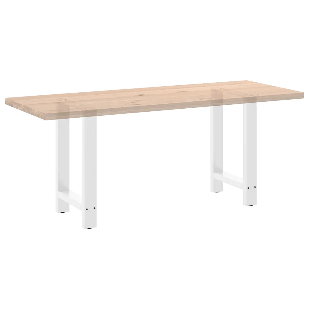 Gambe per tavolo da pranzo bianche 2 pz 60x(72-73) cm in acciaio