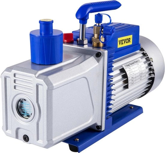 Pompa di aspirazione - Kit di raffreddamento - 10CFM - Doppia pompa - Strumentazione tecnica di raffreddamento - per la pulizia dell'aria condizionata domestica - riparazione auto - blu