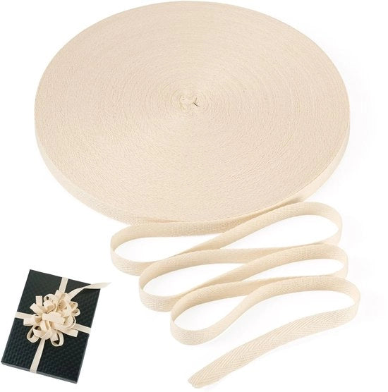 Tessuto di Twill in Cotone 50M - 10mm di Larghezza per Progetti Creativi