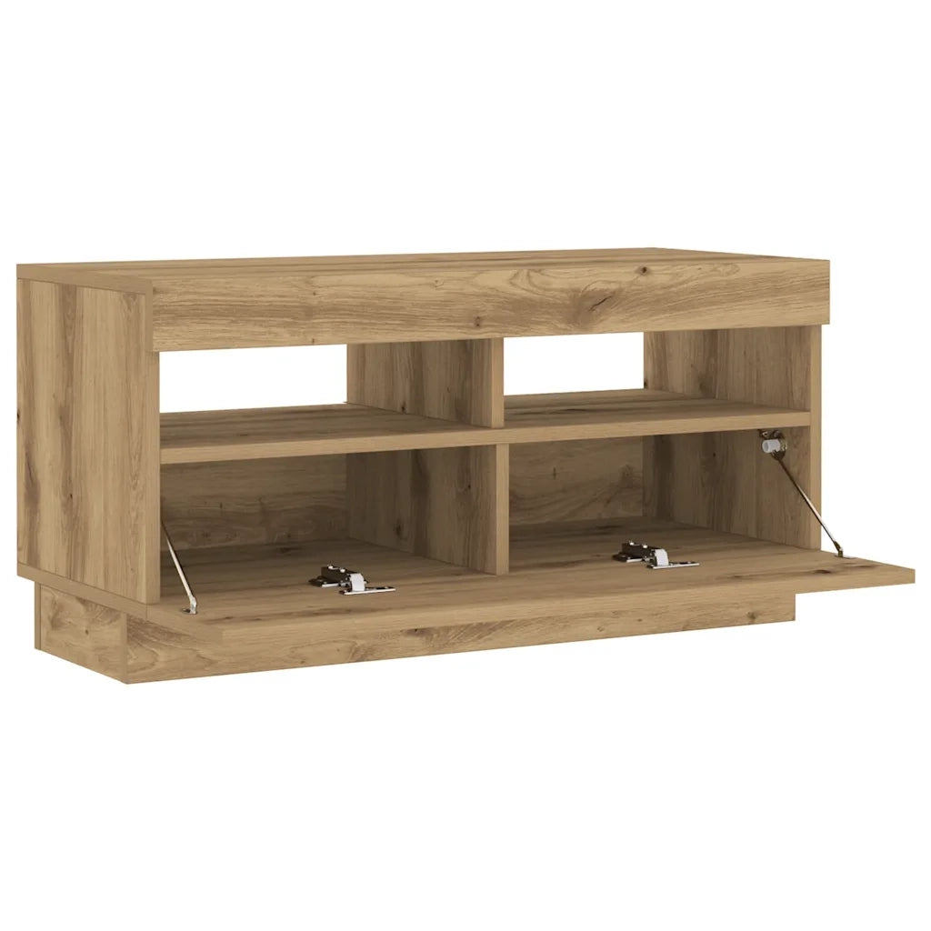 vidaXL Mobile TV con Luci LED Artigianale 80x35x40cm Legno Multistrato
