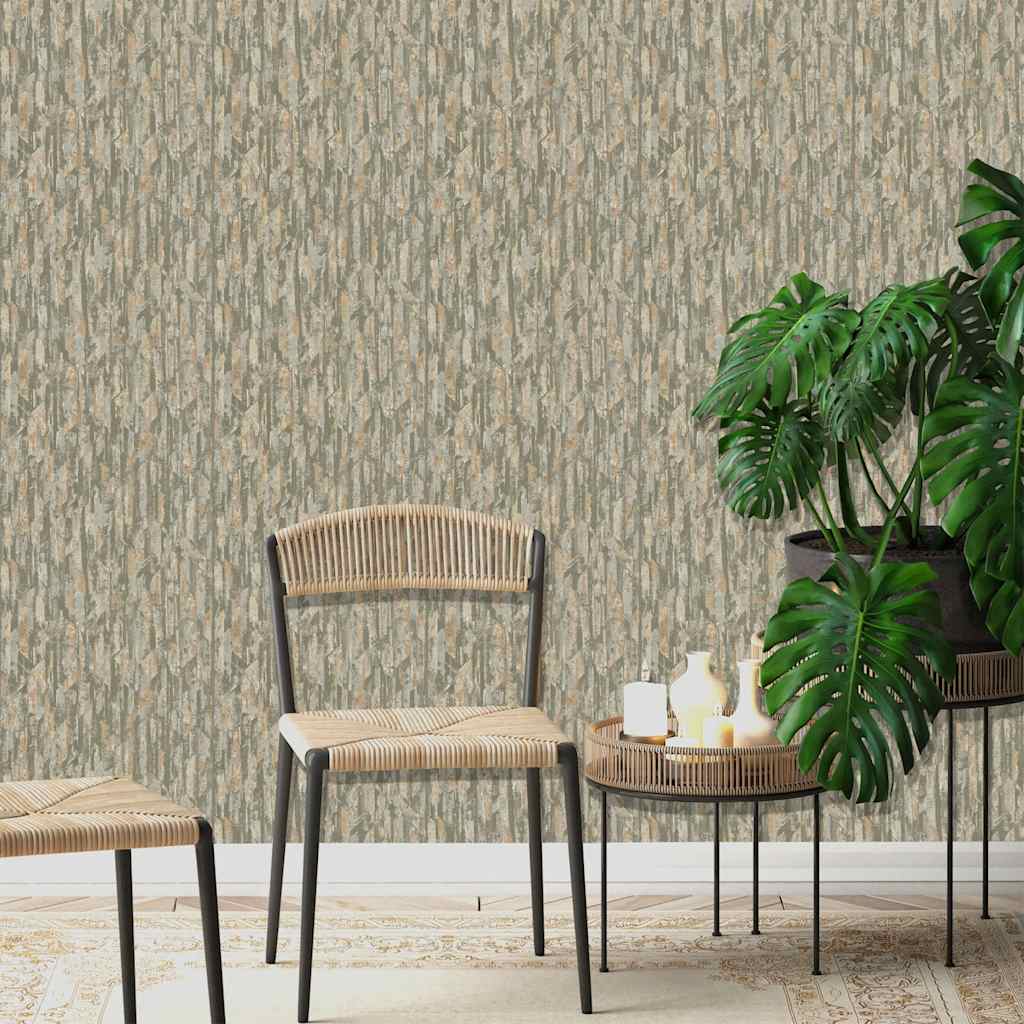 DUTCH WALLCOVERINGS Carta da Parati Phoenix Verde e Beige 442596