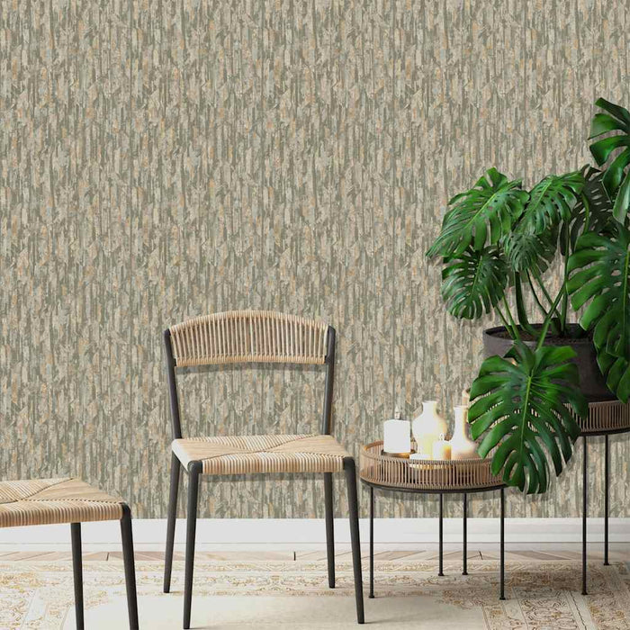 DUTCH WALLCOVERINGS Carta da Parati Phoenix Verde e Beige 442596