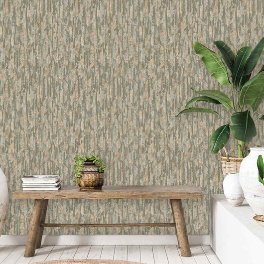 DUTCH WALLCOVERINGS Carta da Parati Phoenix Verde e Beige 442596