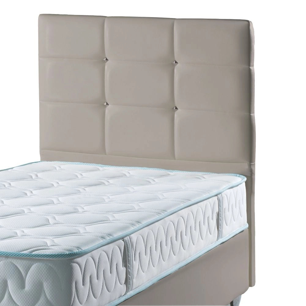 Testiera letto Nova 80x8x110H cm. in ecopelle tortora