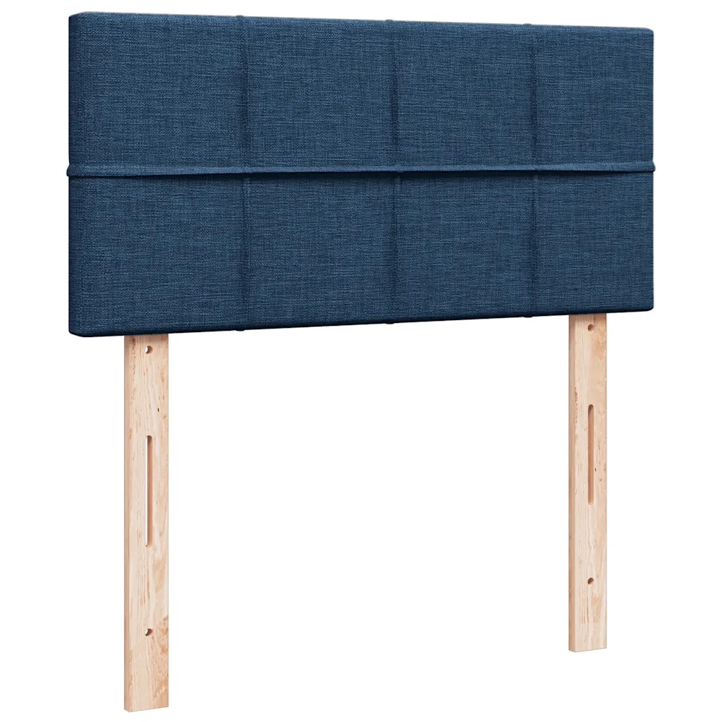 Struttura Letto Pouf con Materasso Blu 80x200 cm in Tessuto 3312269
