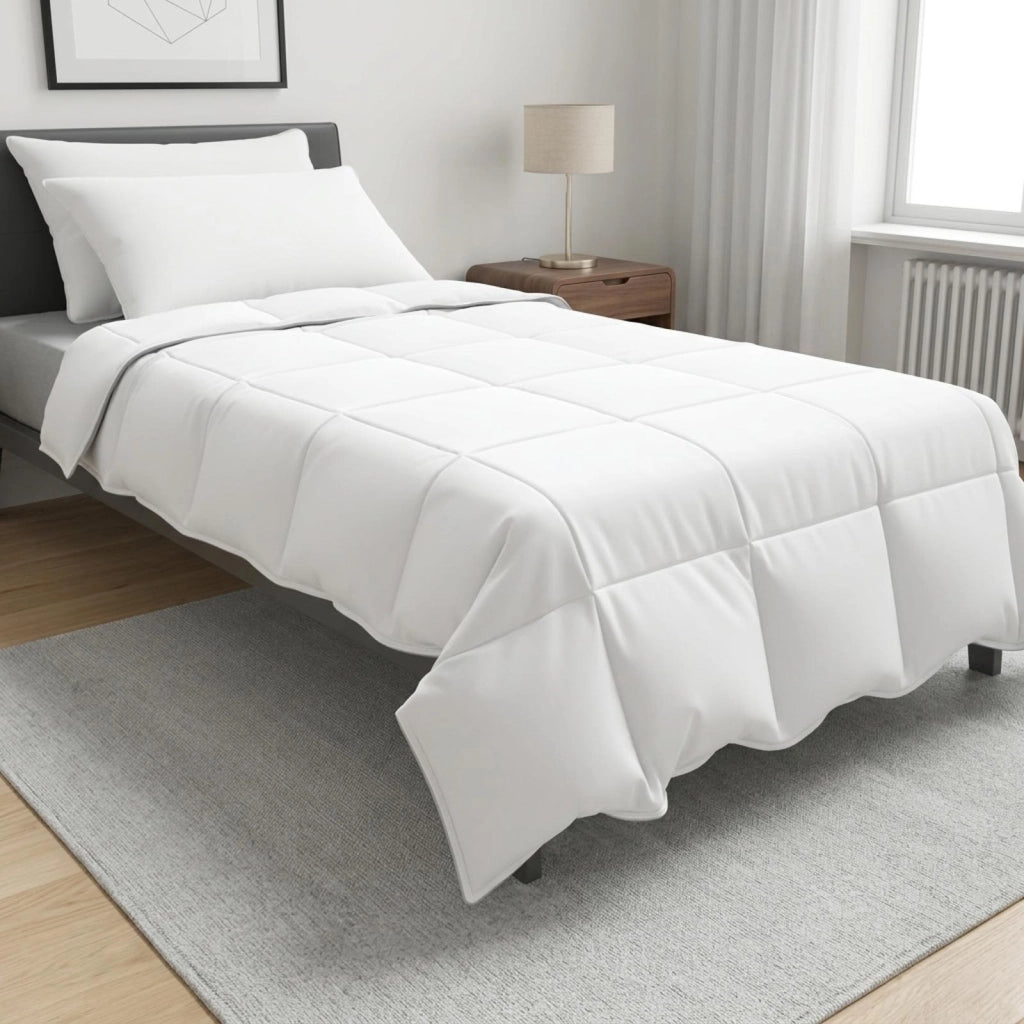 Set di piumoni 155 x 220 cm No Cotone, Bambù, Poliestere Bianco 3432259