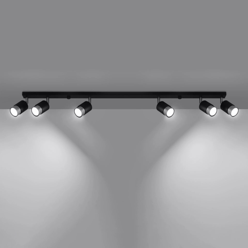 Lampada da soffitto NERO 6 nero/cromo